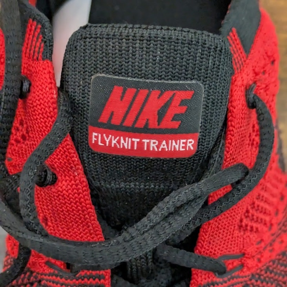 Nike Flyknit Racer Mens Red Black Athletic Running Shoes Sneakers Size 11 - Picture 15 of 15